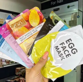 6 Pieces Fruits Face Sheet Mask Moisturizing Brightening Facial Masks ( Random )