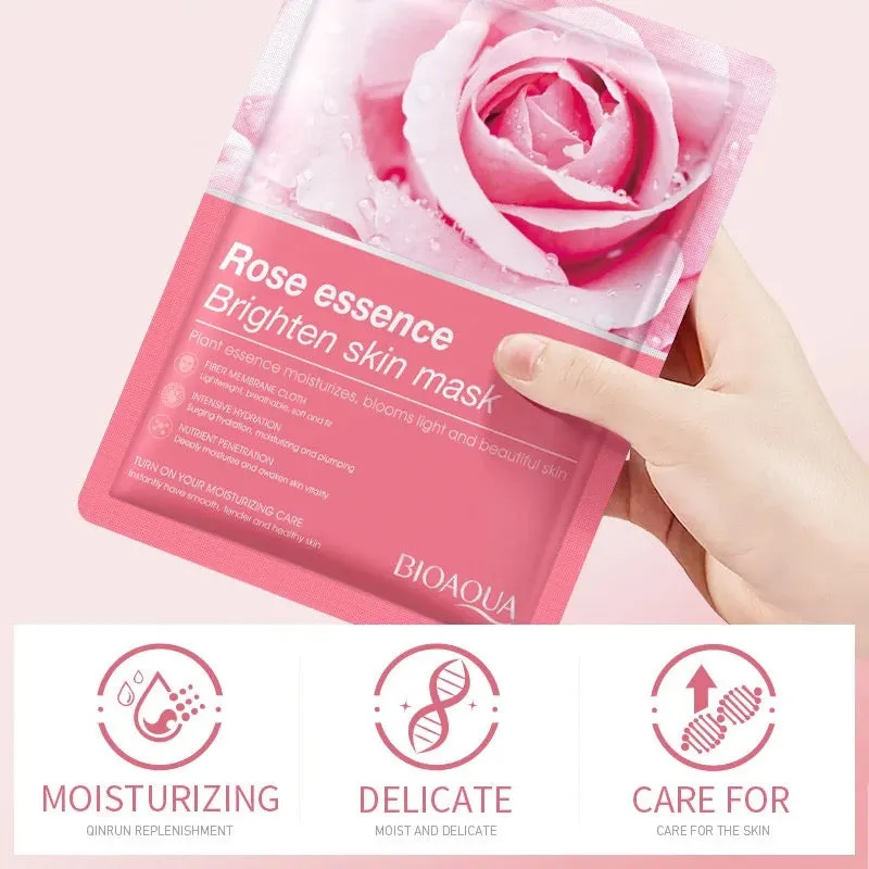 6 Pieces Fruits Face Sheet Mask Moisturizing Brightening Facial Masks ( Random )