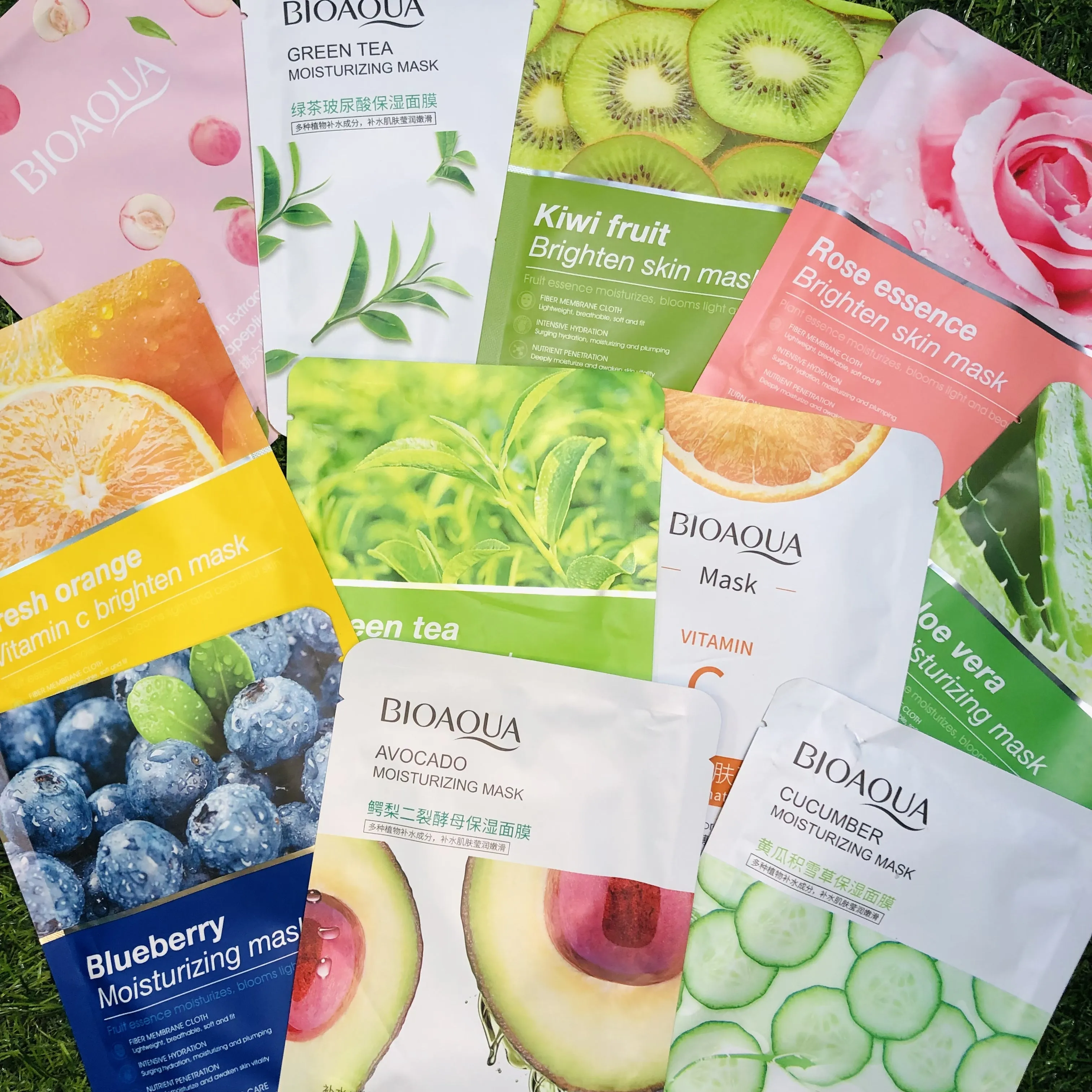 6 Pieces Fruits Face Sheet Mask Moisturizing Brightening Facial Masks ( Random )