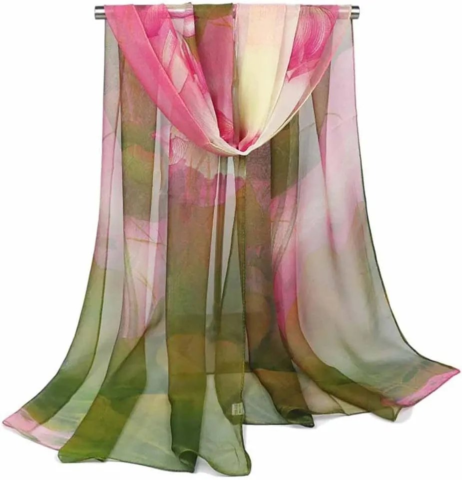 Acotavie Scarfs for Women Lightweight Fashion Scarves Print Floral Pattern Scarf Shawl Wraps