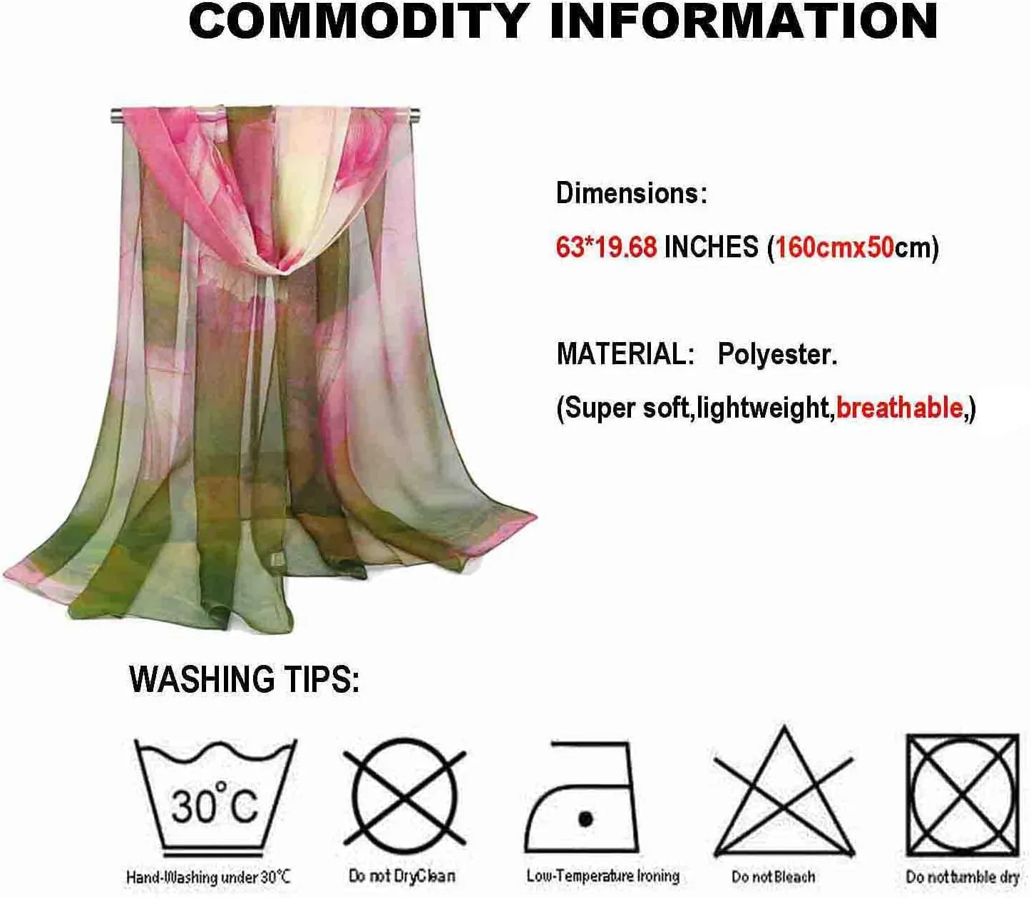 Acotavie Scarfs for Women Lightweight Fashion Scarves Print Floral Pattern Scarf Shawl Wraps