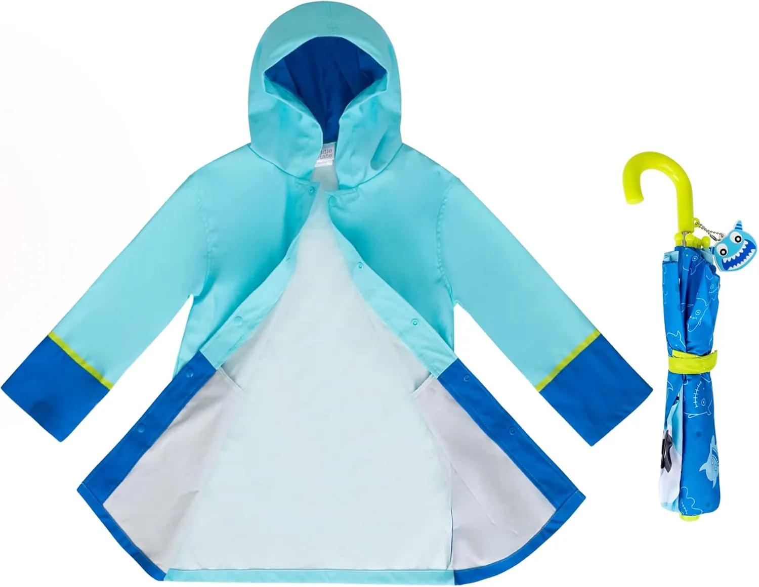 addie & tate Kids Umbrella for Girls and Boys & Rain Coats Set -Toddler Umbrellas Kids Raincoat Boys Girls Jacket