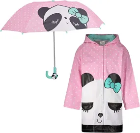 addie & tate Kids Umbrella for Girls and Boys & Rain Coats Set -Toddler Umbrellas Kids Raincoat Boys Girls Jacket