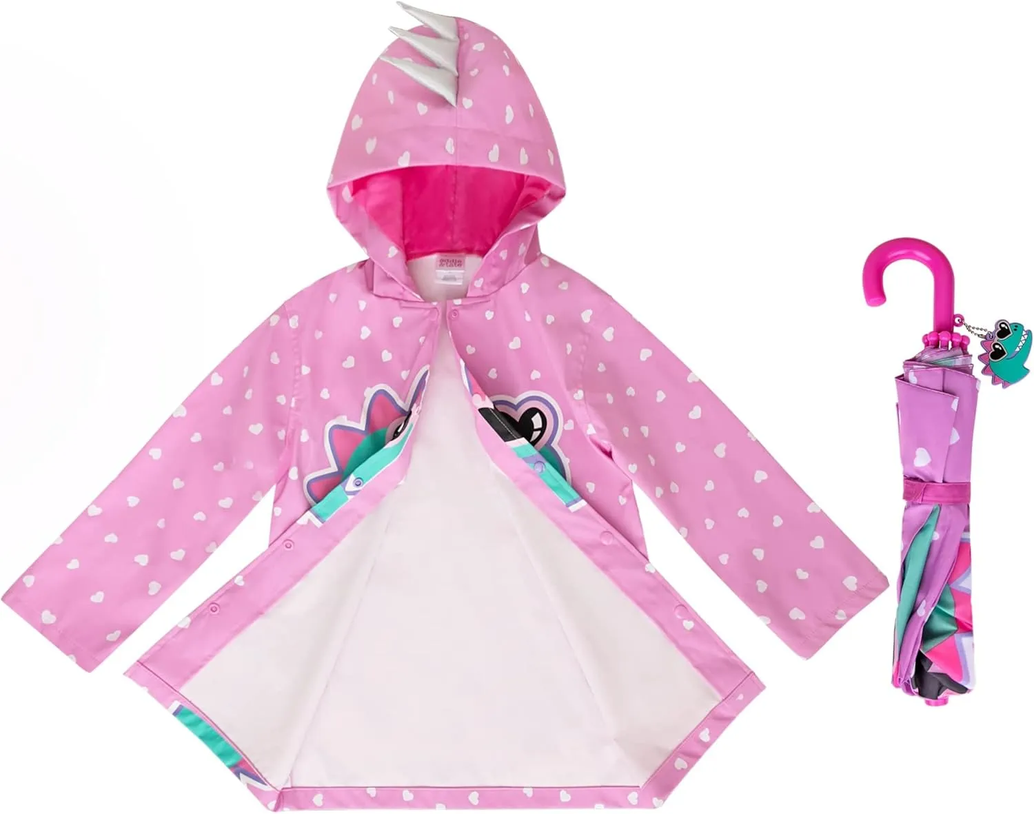 addie & tate Kids Umbrella for Girls and Boys & Rain Coats Set -Toddler Umbrellas Kids Raincoat Boys Girls Jacket
