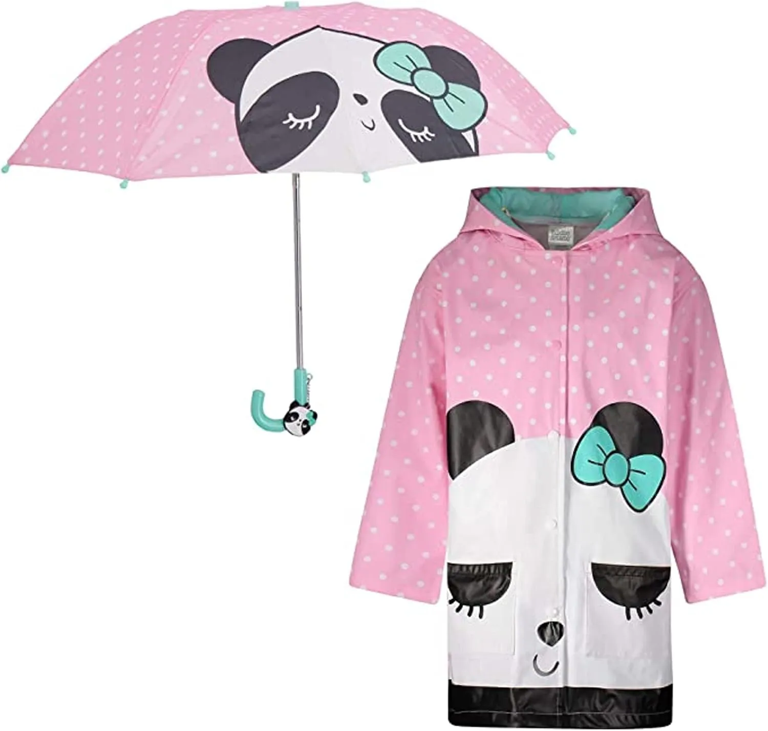 addie & tate Kids Umbrella for Girls and Boys & Rain Coats Set -Toddler Umbrellas Kids Raincoat Boys Girls Jacket