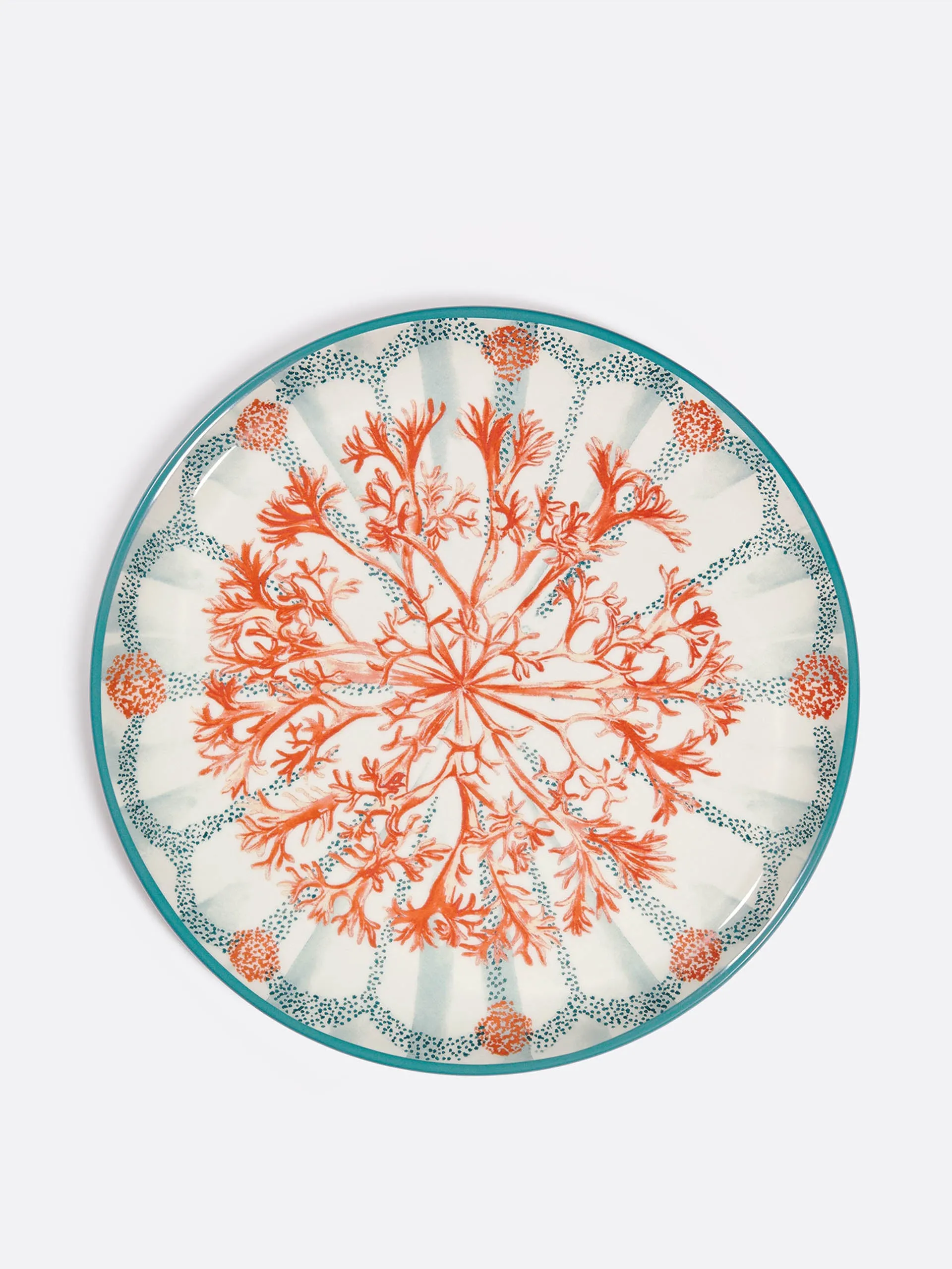 Blue and red Méditerranée dinner plate
