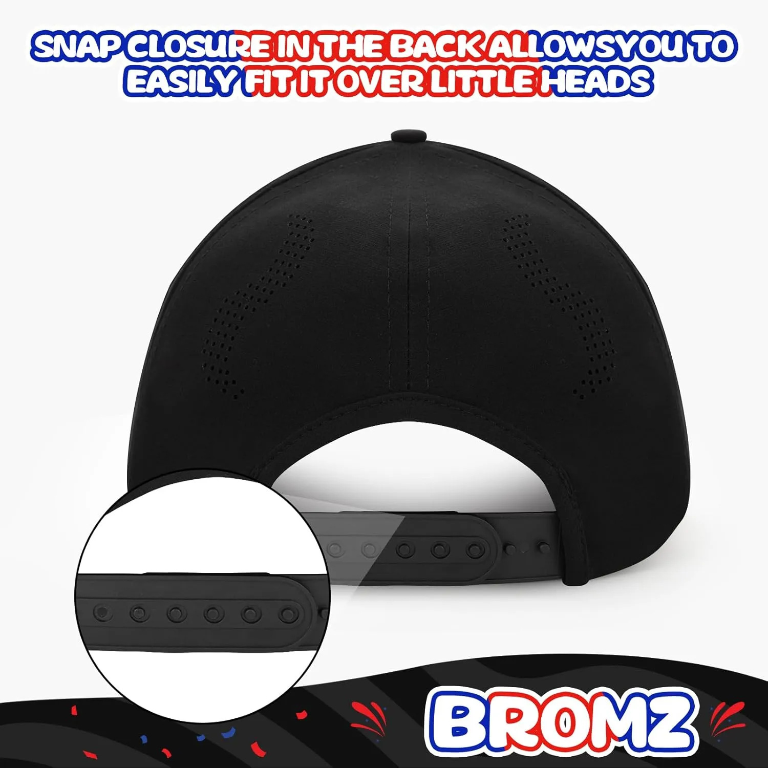 BROMZ Kids Youth American Flag Trucker Hat, Waterproof Quick Dry Snapback Hats, USA Baseball Cap for Boys Girls 5-15 Years