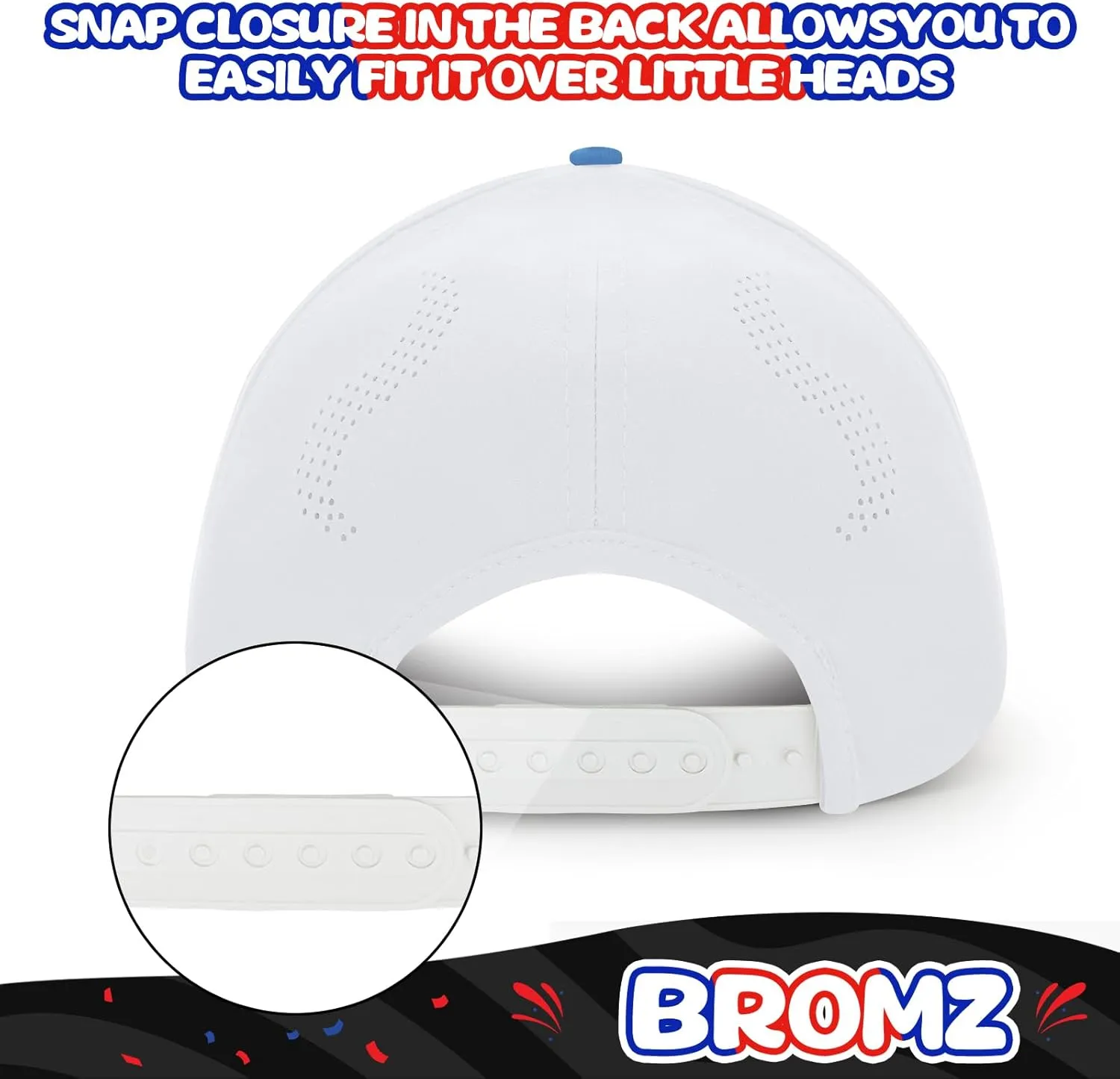 BROMZ Kids Youth American Flag Trucker Hat, Waterproof Quick Dry Snapback Hats, USA Baseball Cap for Boys Girls 5-15 Years