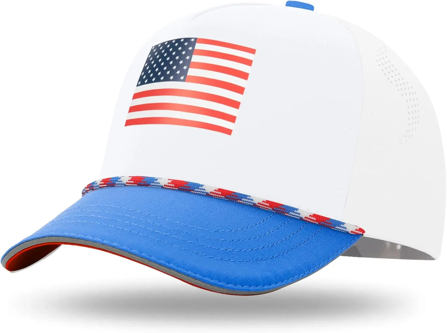 BROMZ Kids Youth American Flag Trucker Hat, Waterproof Quick Dry Snapback Hats, USA Baseball Cap for Boys Girls 5-15 Years