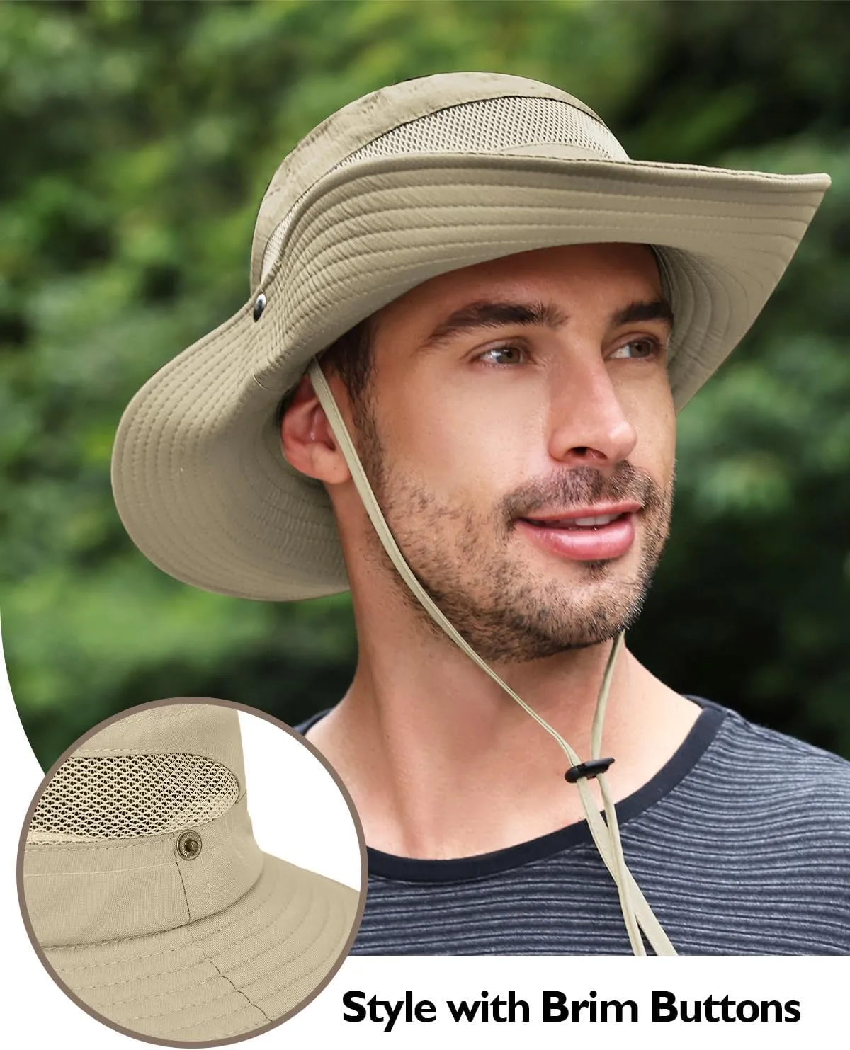 Century Star Sun Hats for Men Wide Brim UPF 50  UV Protection Fishing Safari Beach Hiking Bucket Garden Outdoor Boonie Hat