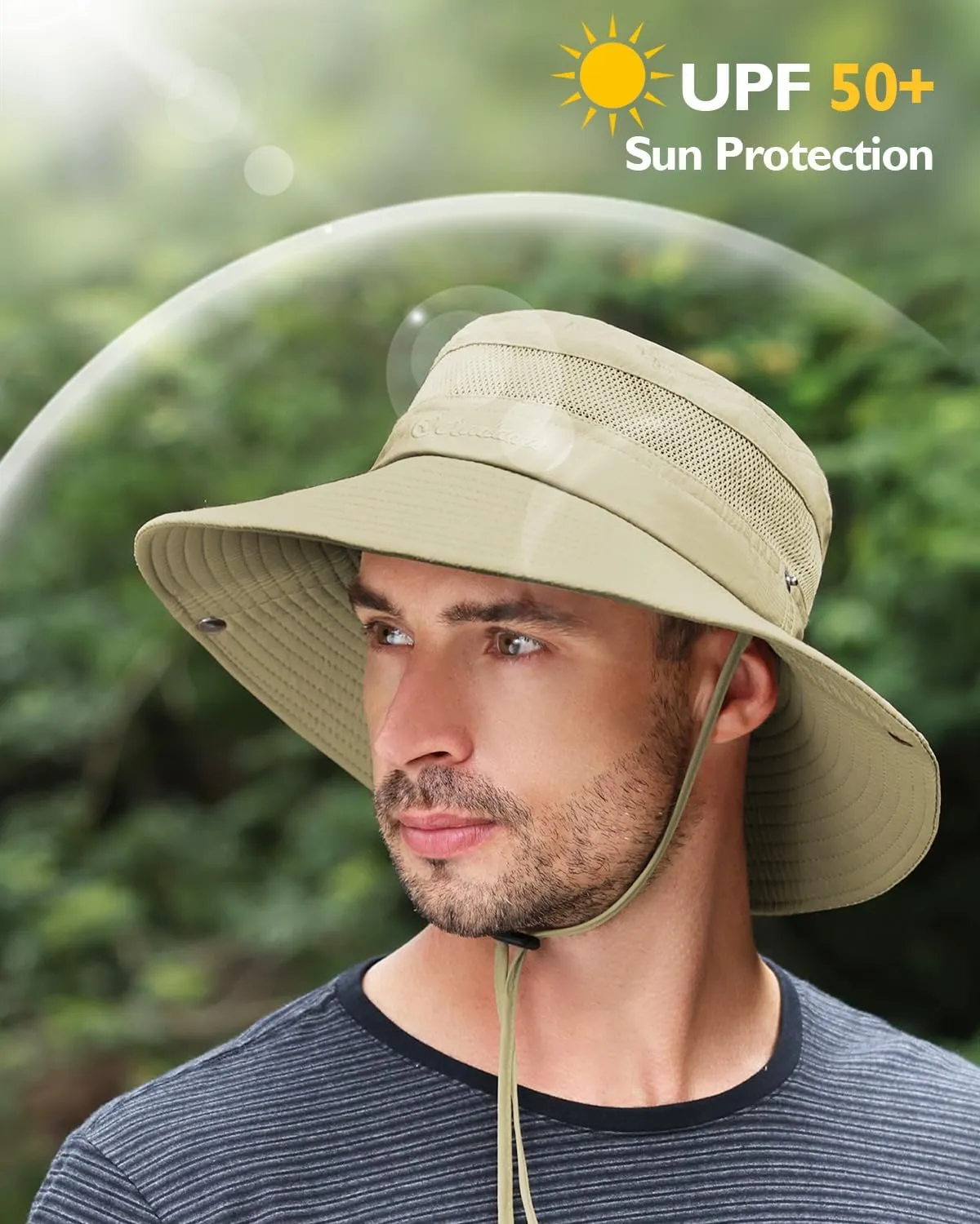 Century Star Sun Hats for Men Wide Brim UPF 50  UV Protection Fishing Safari Beach Hiking Bucket Garden Outdoor Boonie Hat