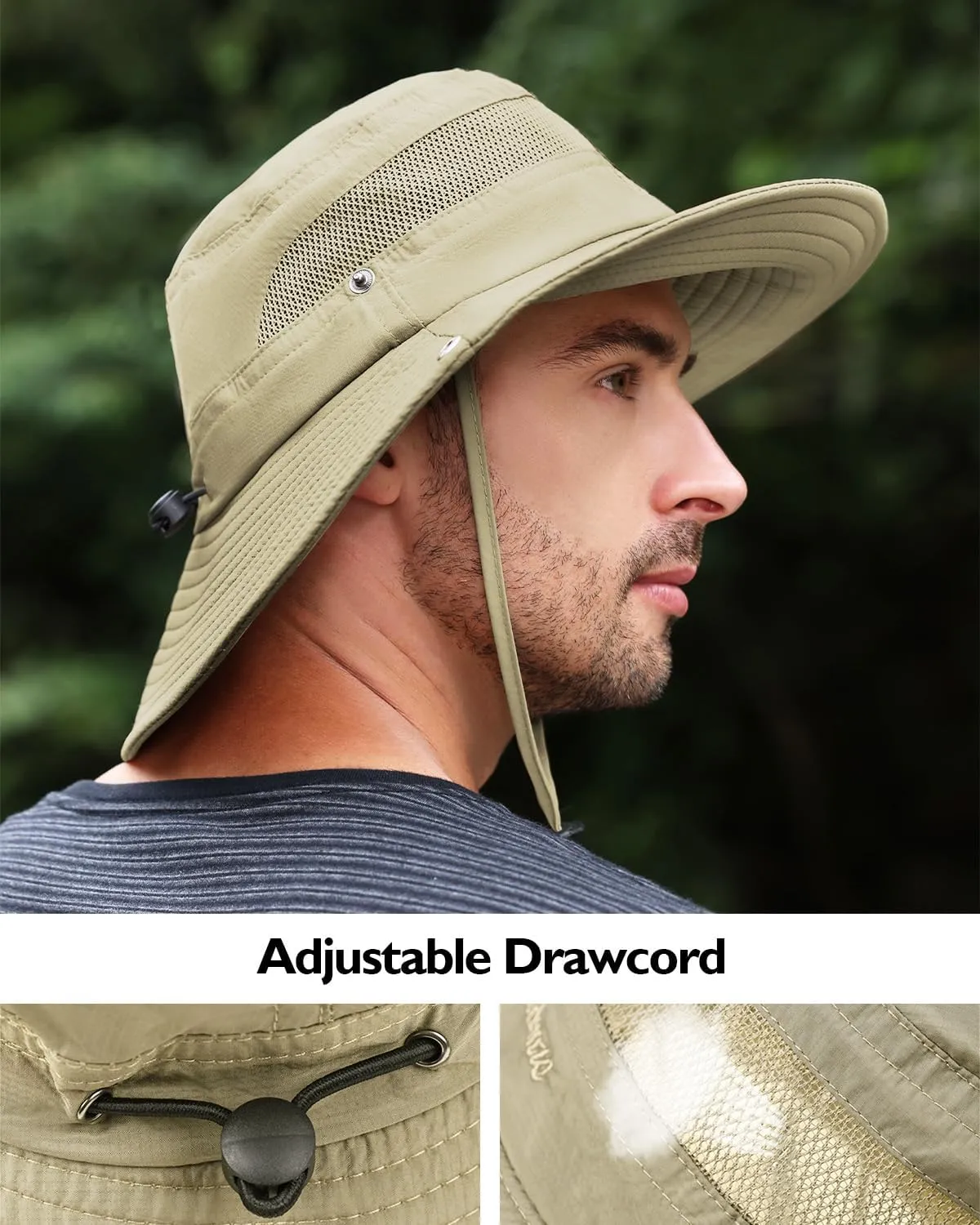 Century Star Sun Hats for Men Wide Brim UPF 50  UV Protection Fishing Safari Beach Hiking Bucket Garden Outdoor Boonie Hat