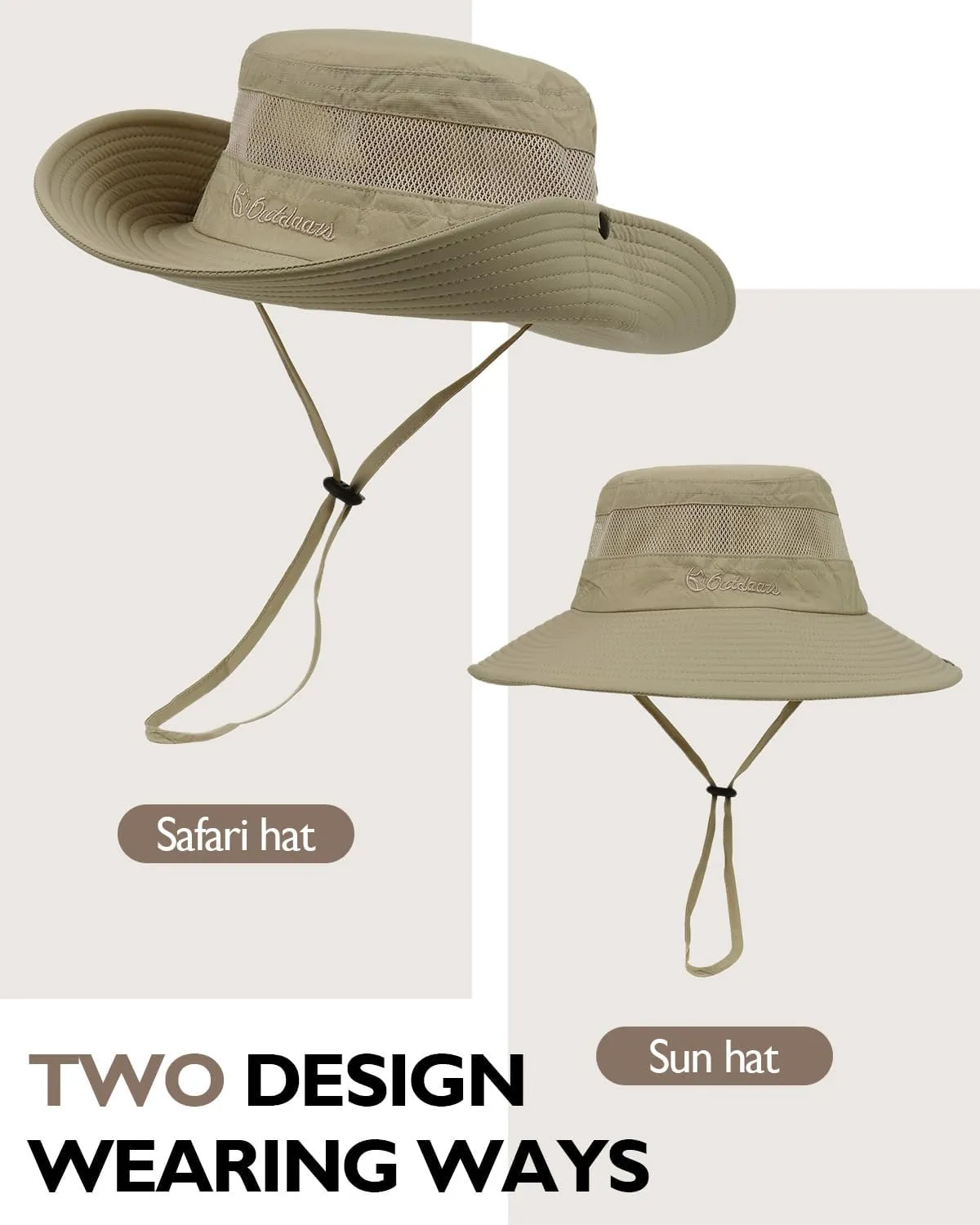Century Star Sun Hats for Men Wide Brim UPF 50  UV Protection Fishing Safari Beach Hiking Bucket Garden Outdoor Boonie Hat