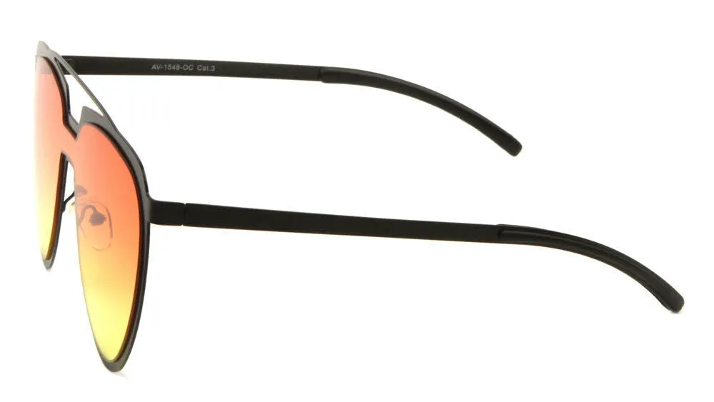 Cleopatra XL Womens Oversized Shield Aviator One Piece Lens Sunglasses