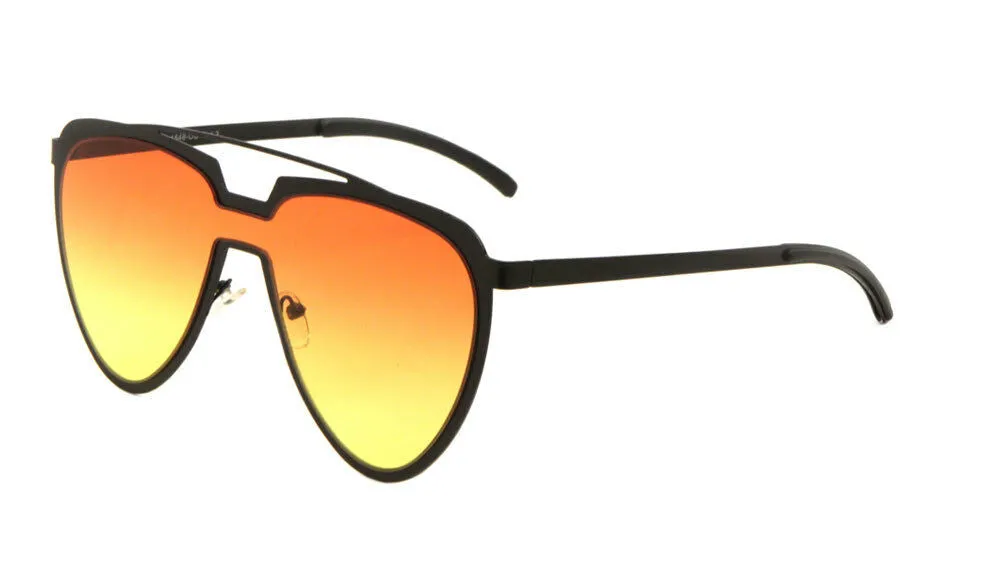 Cleopatra XL Womens Oversized Shield Aviator One Piece Lens Sunglasses
