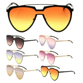 Cleopatra XL Womens Oversized Shield Aviator One Piece Lens Sunglasses