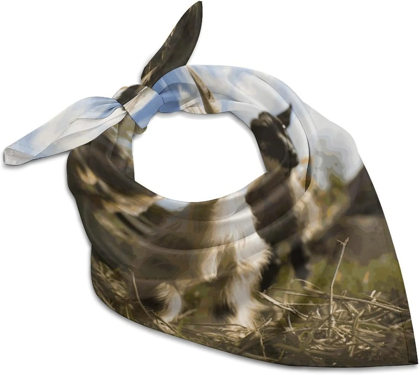 Cute Goat Silk Scarf Fashion Satin Head Scarf Lightweight Head Scarves for Neck Silk Scarves for Women Men Boho Hair Wrap Sleeping Kerchief Bandanas Pocket Square 25" X 25"