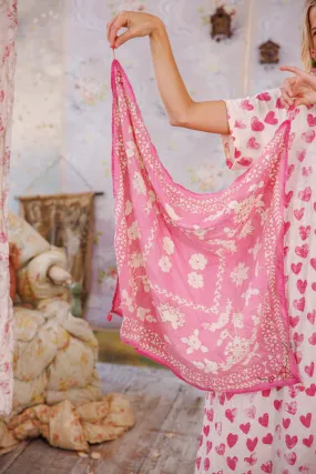 EMBROIDERED DRORI TASSEL SCARF - SCARF 223