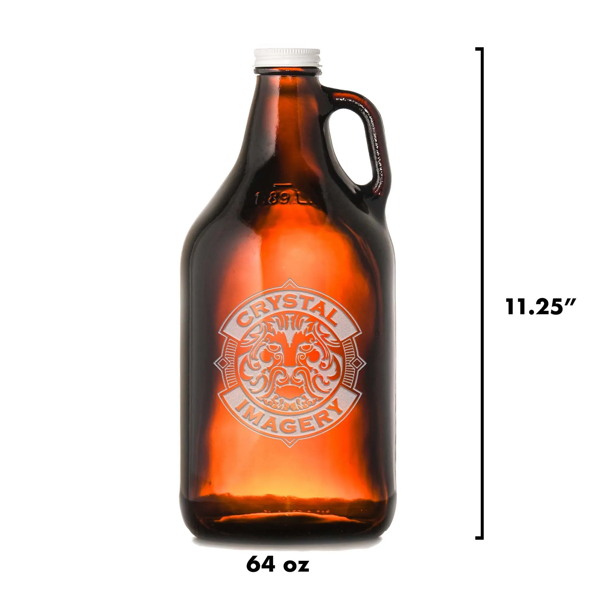 Engraved Pinecone Beer Growler & Pint Glass Gift Set