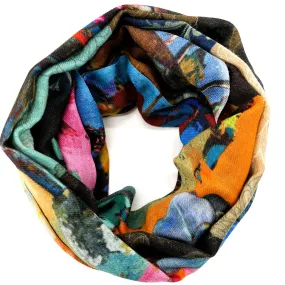 Fine Wool Silk Blend Scarves Japanese Art Inspired