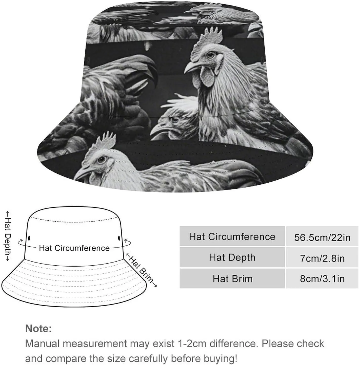 Fisherman Bucket Caps Wide Brim Sun Hat Boonie Cap Trucker Hat for Hiking Beach