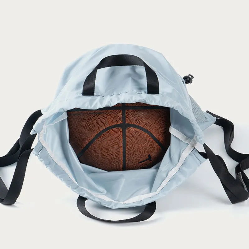 Foldable Solid Color Drawstring Backpack Sports Travel Portable Daypack