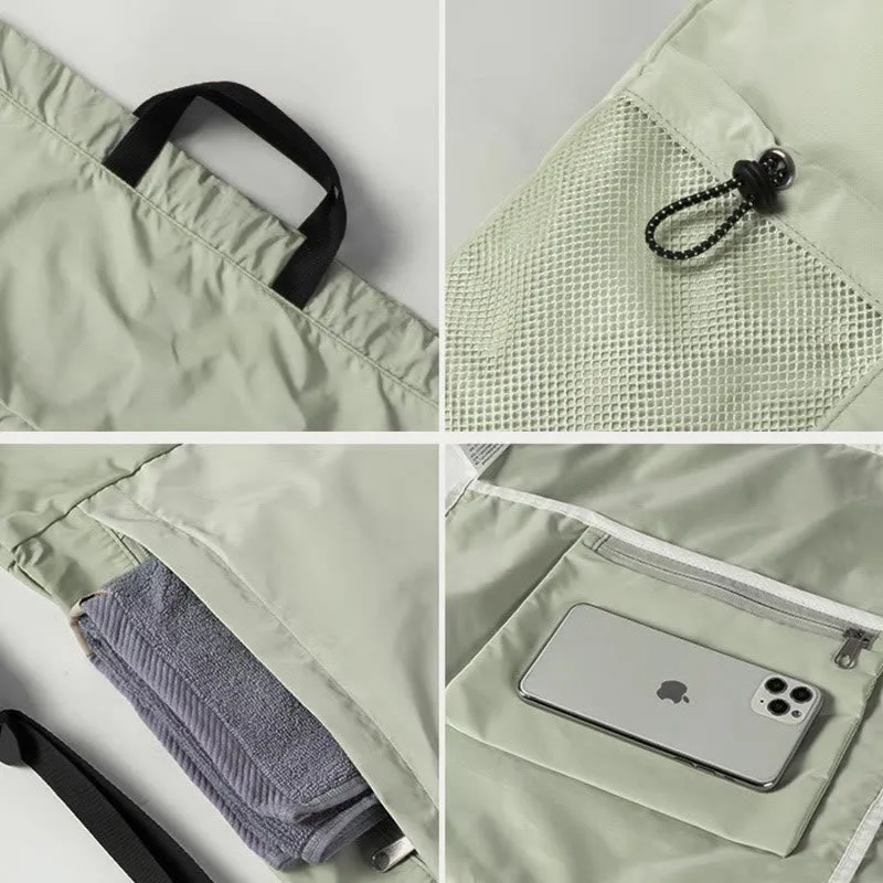 Foldable Solid Color Drawstring Backpack Sports Travel Portable Daypack