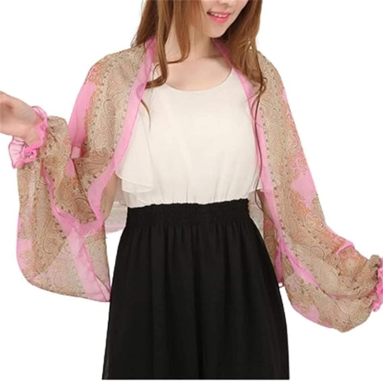 Gloryboom Women'S UV Protection Shawl Women's Ice Silk Cooling Sunproof Shawl Lightweight Breathable Sleeve Cover