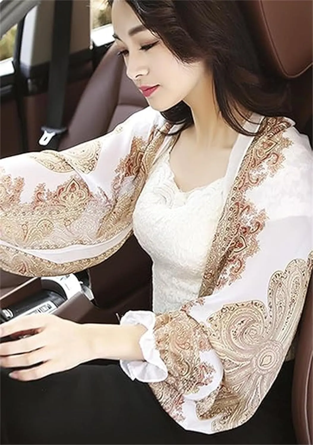 Gloryboom Women'S UV Protection Shawl Women's Ice Silk Cooling Sunproof Shawl Lightweight Breathable Sleeve Cover