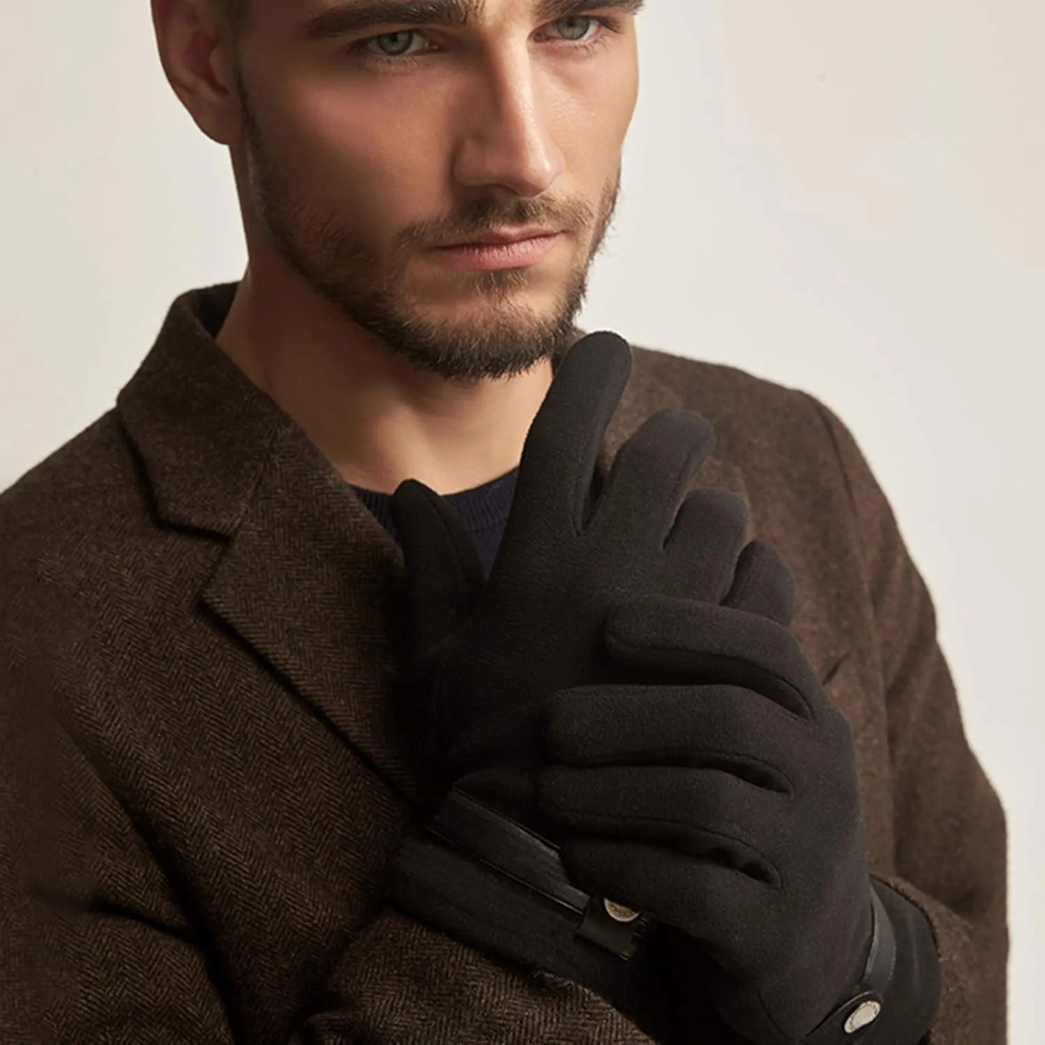 Gloves Touch Screen Knitted Gloves Winter Gloves Touch Screen Gloves Non-Slip Breathable (Color : Black)