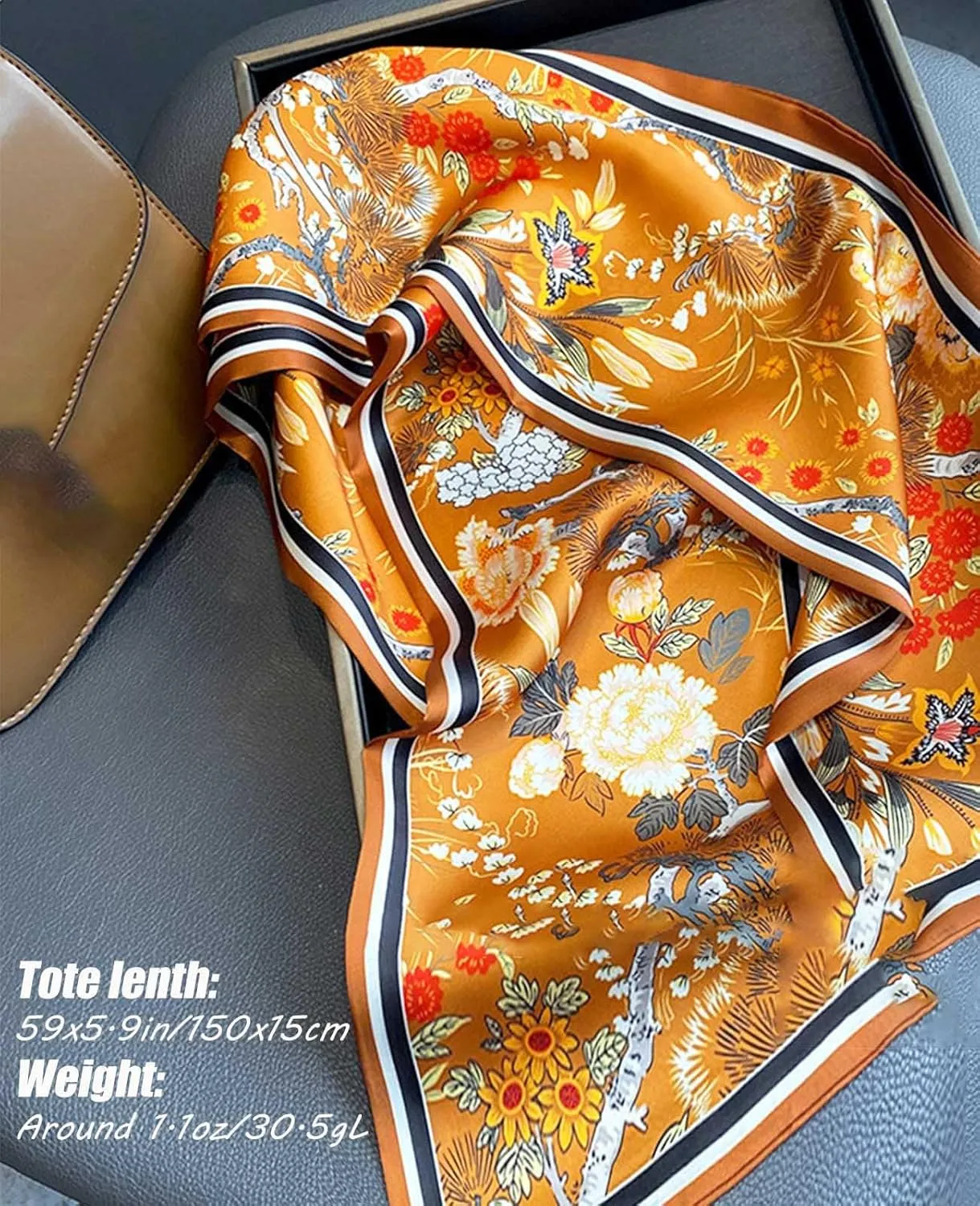 Head Scarf Hair Neck Scarves For Women Purse Bag Scarfs For Handbags Silky Long Thin Satin Headscarf Fashion