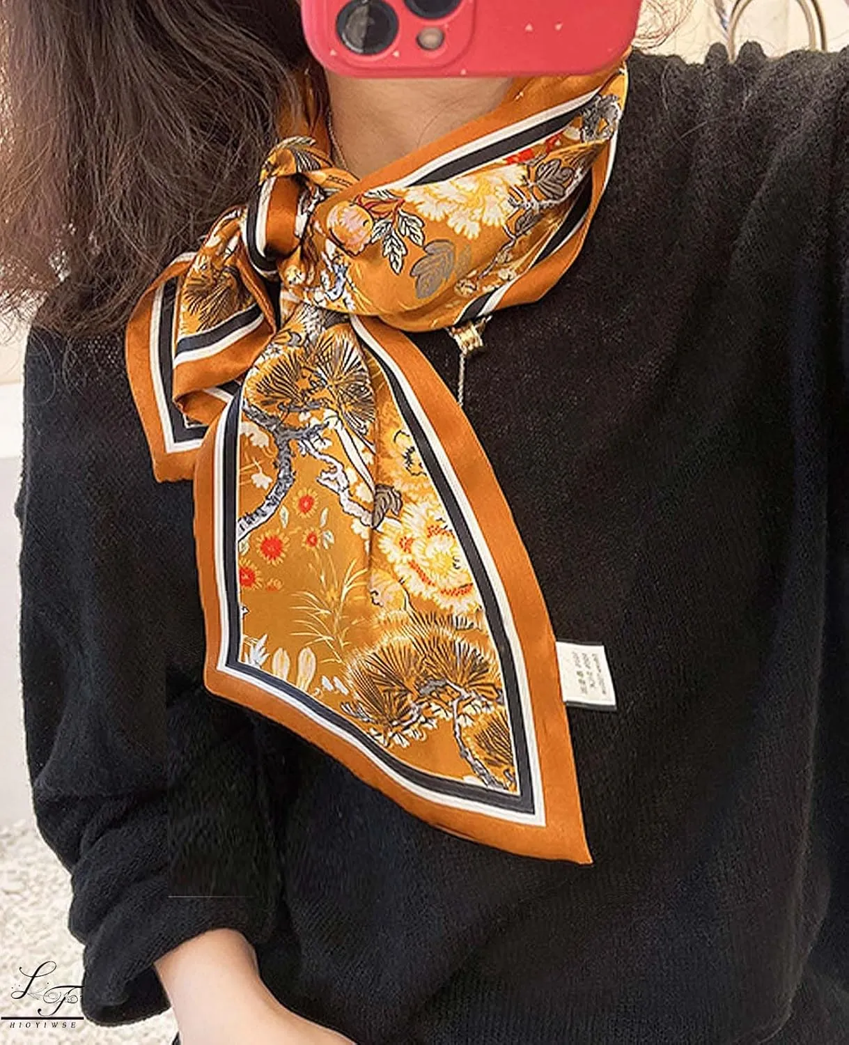 Head Scarf Hair Neck Scarves For Women Purse Bag Scarfs For Handbags Silky Long Thin Satin Headscarf Fashion