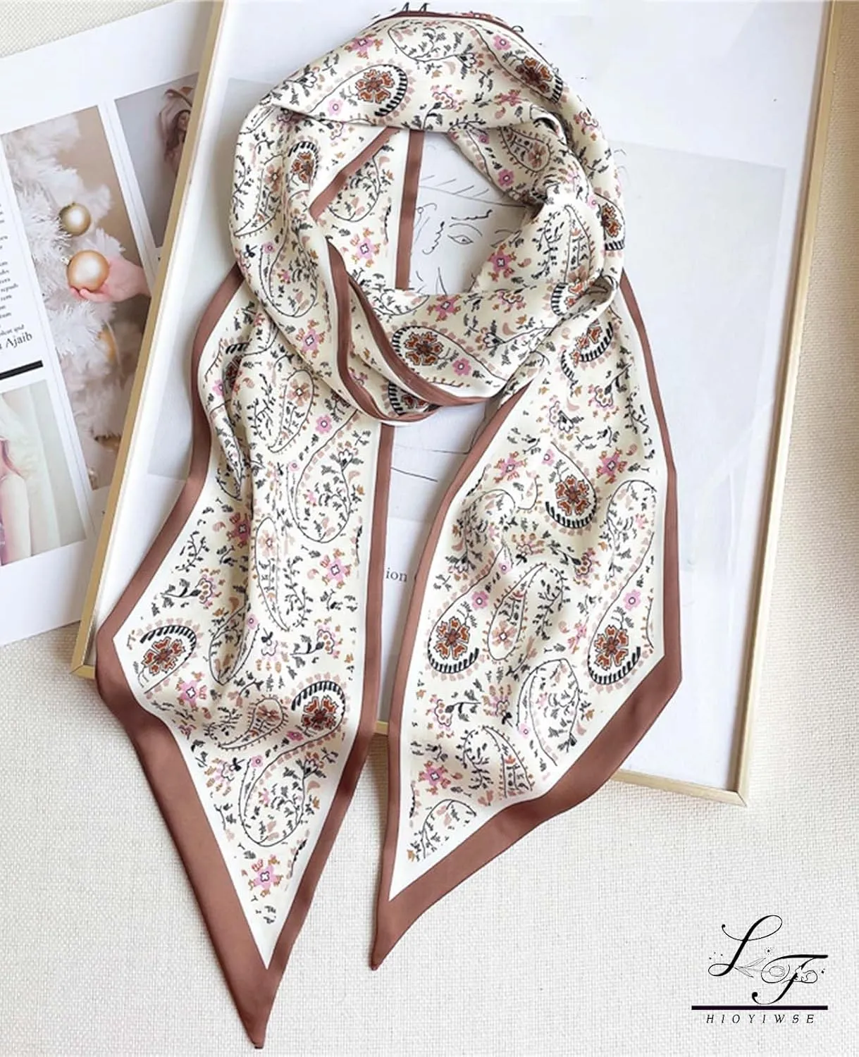 Head Scarf Hair Neck Scarves For Women Purse Bag Scarfs For Handbags Silky Long Thin Satin Headscarf Fashion