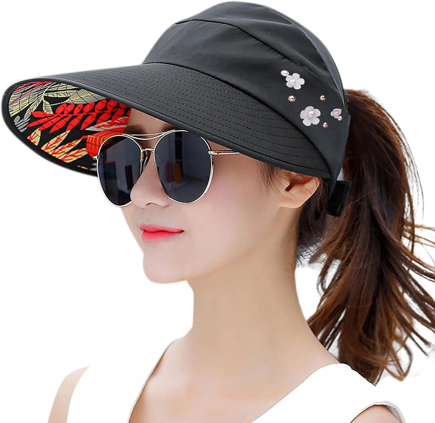HINDAWI Sun Hats for Women Wide Brim Sun Hat UV Protection Caps Floppy Beach Packable Visor