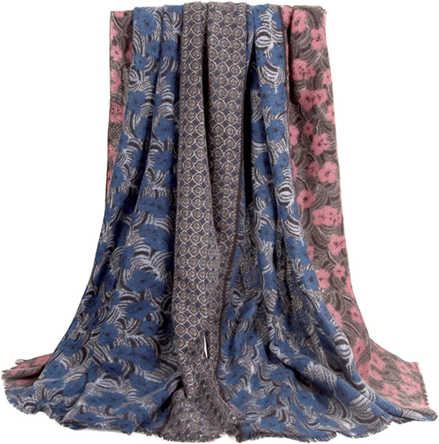 Insun Women's Flower Print Faux Cashmere Ultra Soft Scarves Long Cotton Blend Scarves Neck Winter Wraps 35.4"x70.9"