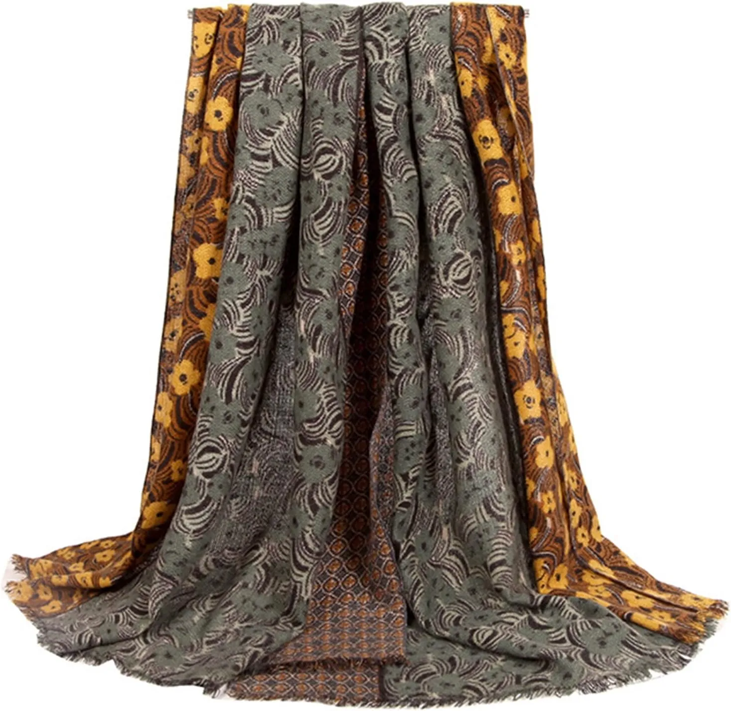 Insun Women's Flower Print Faux Cashmere Ultra Soft Scarves Long Cotton Blend Scarves Neck Winter Wraps 35.4"x70.9"