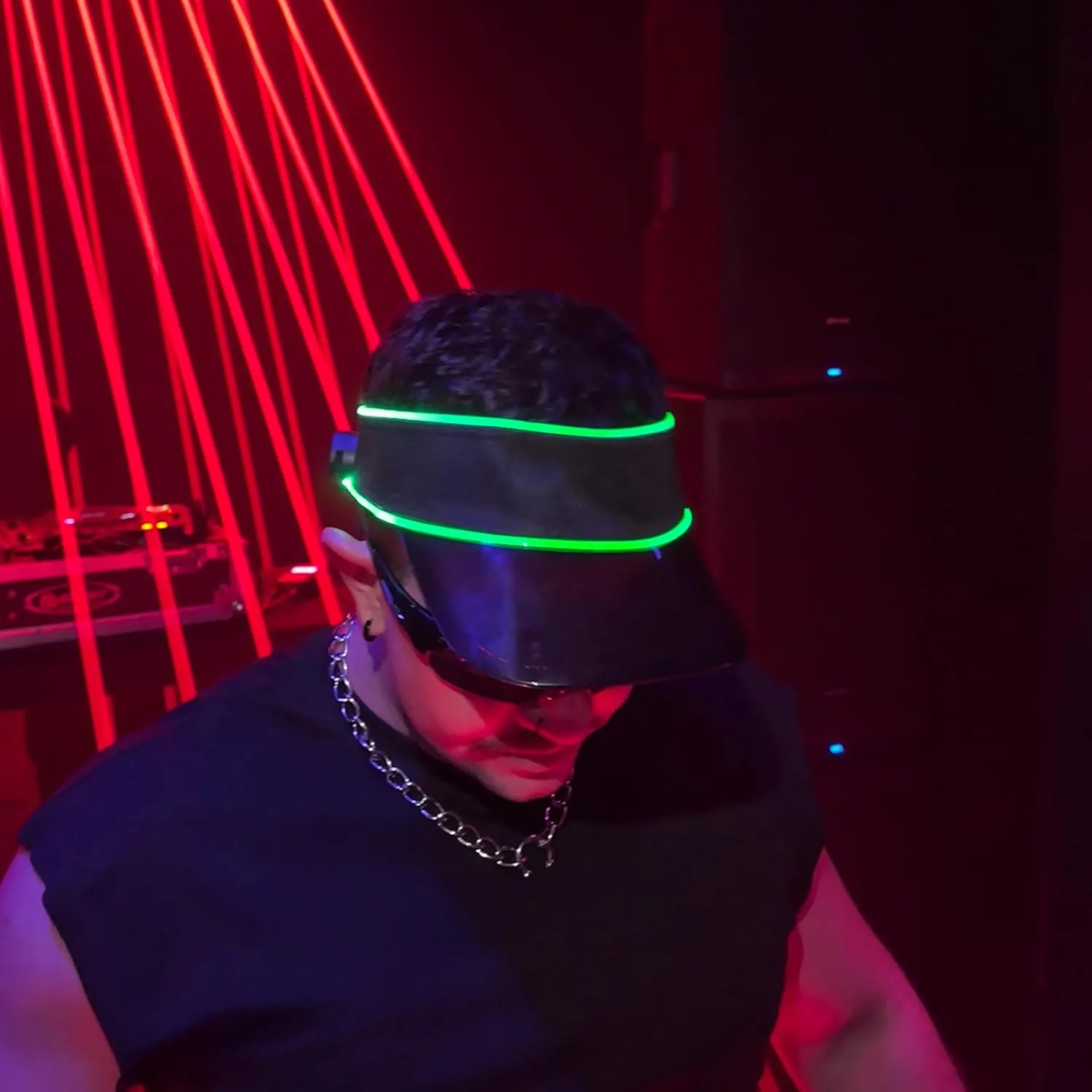 LED Neon Visor Hat Sport Cap - Rechargebale Light Up Rave Hat Festival Accessory Adjustable Retro Sun Visor for Women and Men