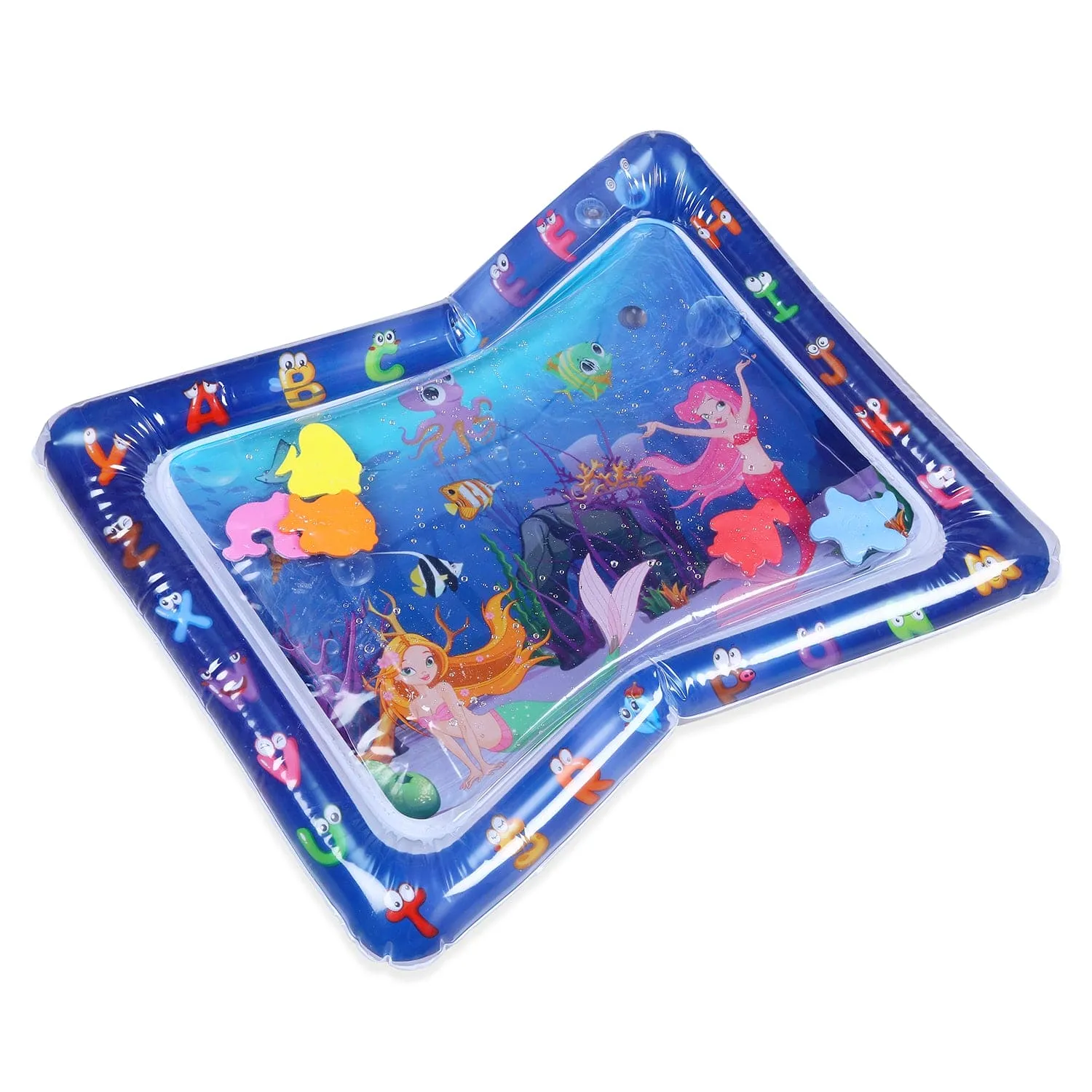 Mermaids Inflatable Tummy Time Mat Water Play Mat - Blue