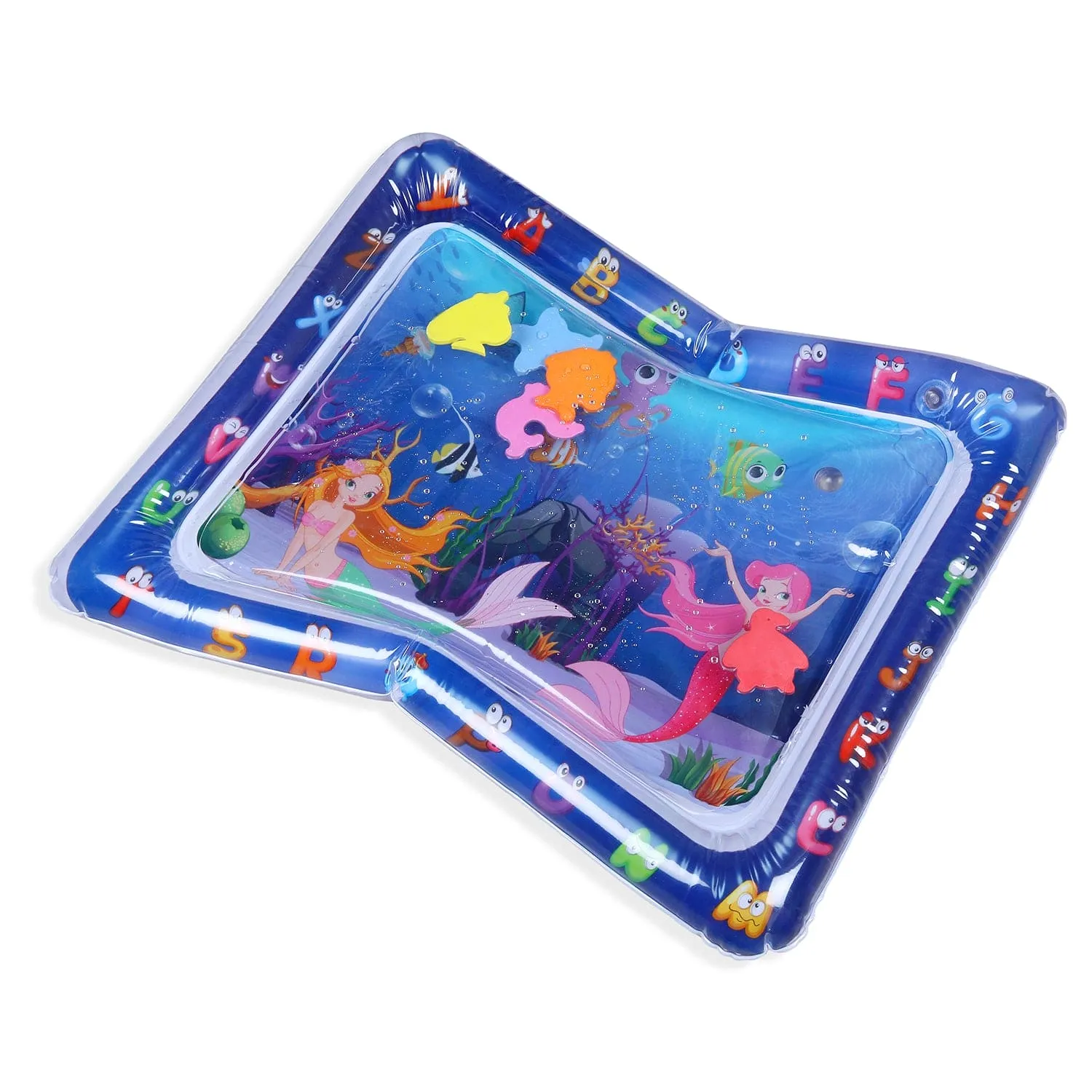 Mermaids Inflatable Tummy Time Mat Water Play Mat - Blue