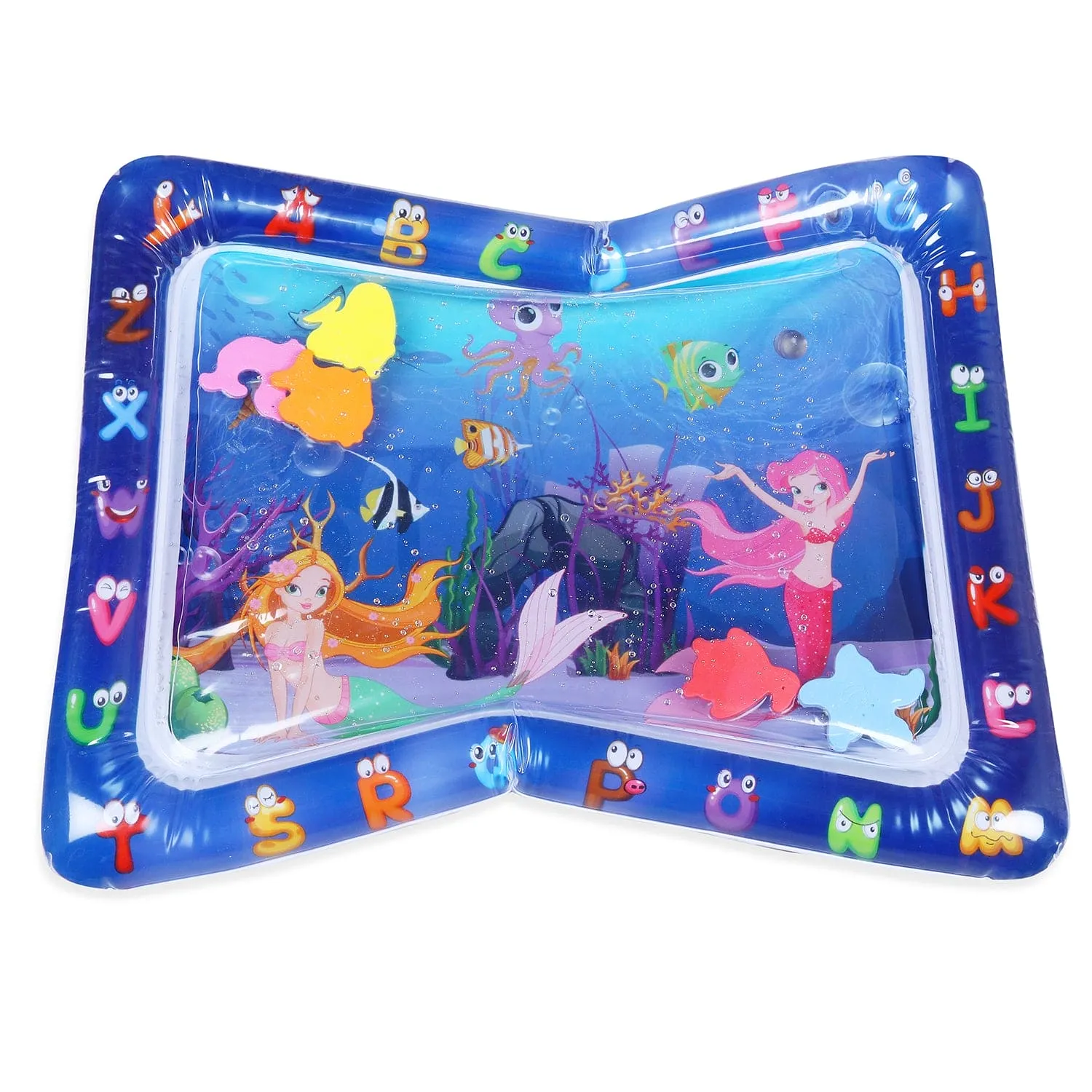 Mermaids Inflatable Tummy Time Mat Water Play Mat - Blue