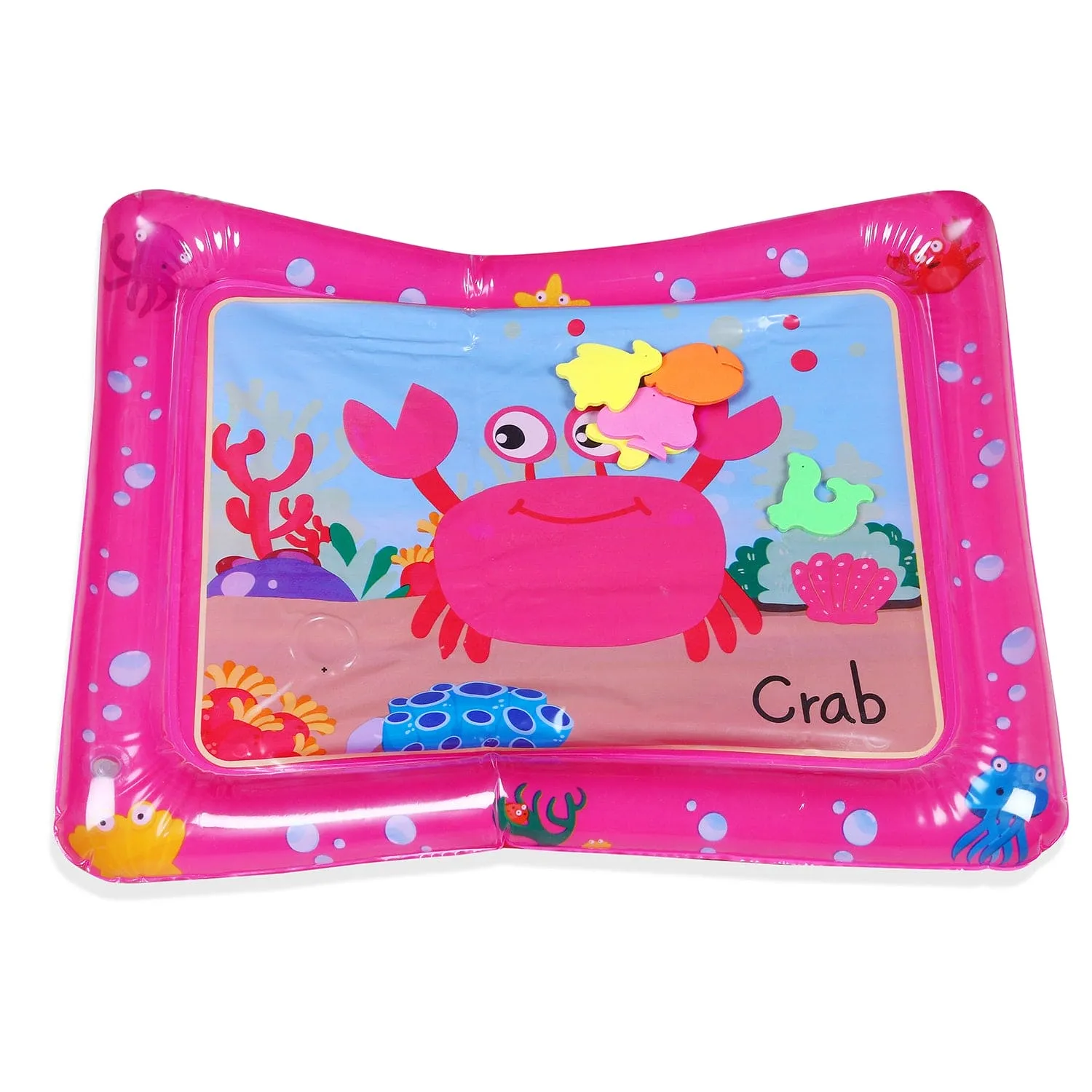 Mr. Crab Inflatable Tummy Time Mat Water Play Mat - Pink