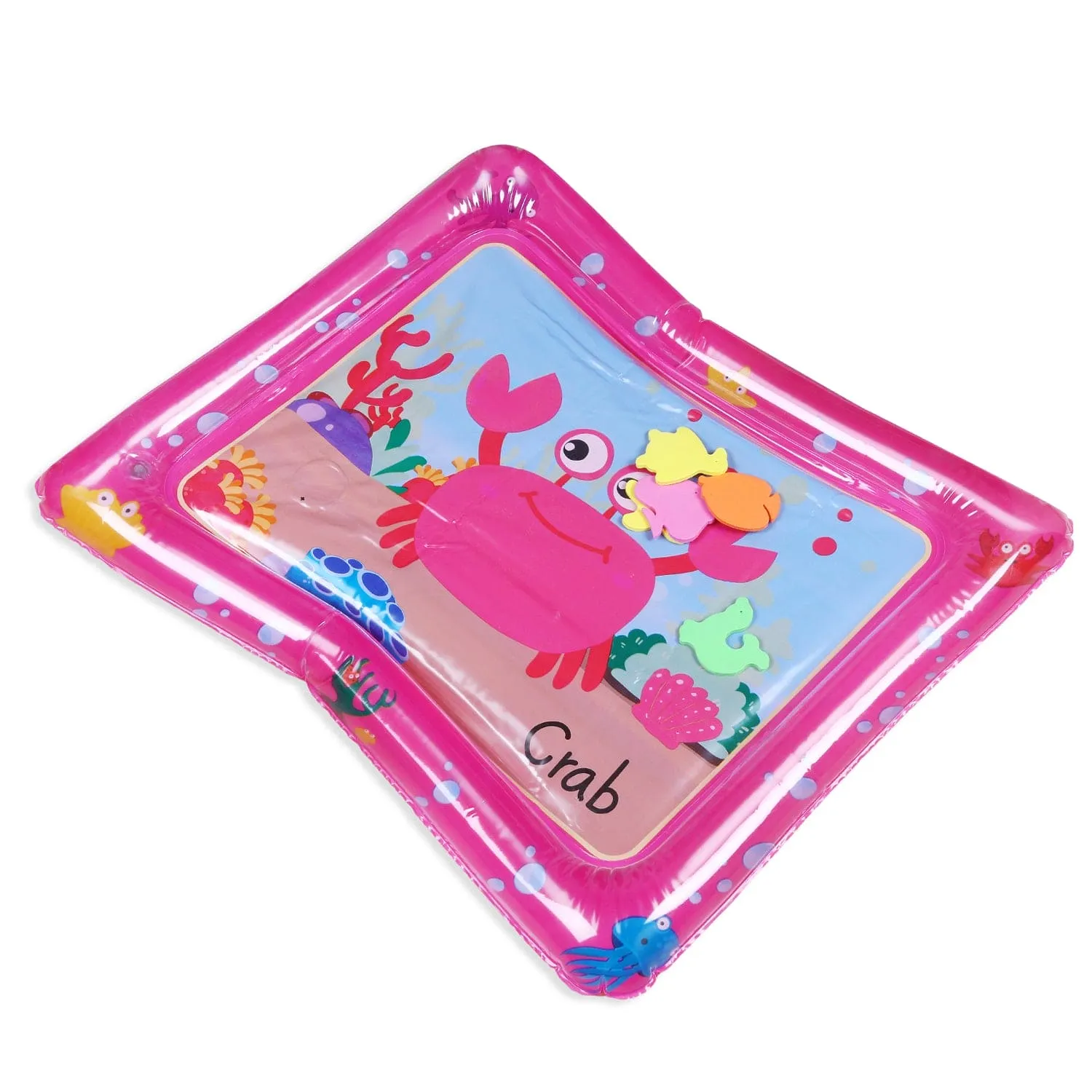 Mr. Crab Inflatable Tummy Time Mat Water Play Mat - Pink