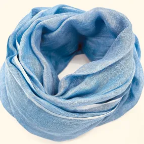 Natural Hand Dyed Linen Scarf : Crush Blue