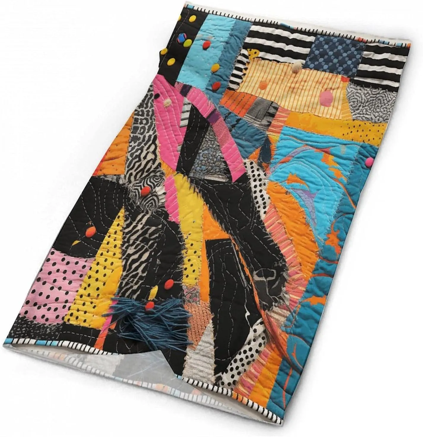 Neck Gaiter Face Cover Scarf Windproof Face Cover A Colorful Quiltprinted Sun Cooling Scarf for Skiing Fishing Hiking Cycling