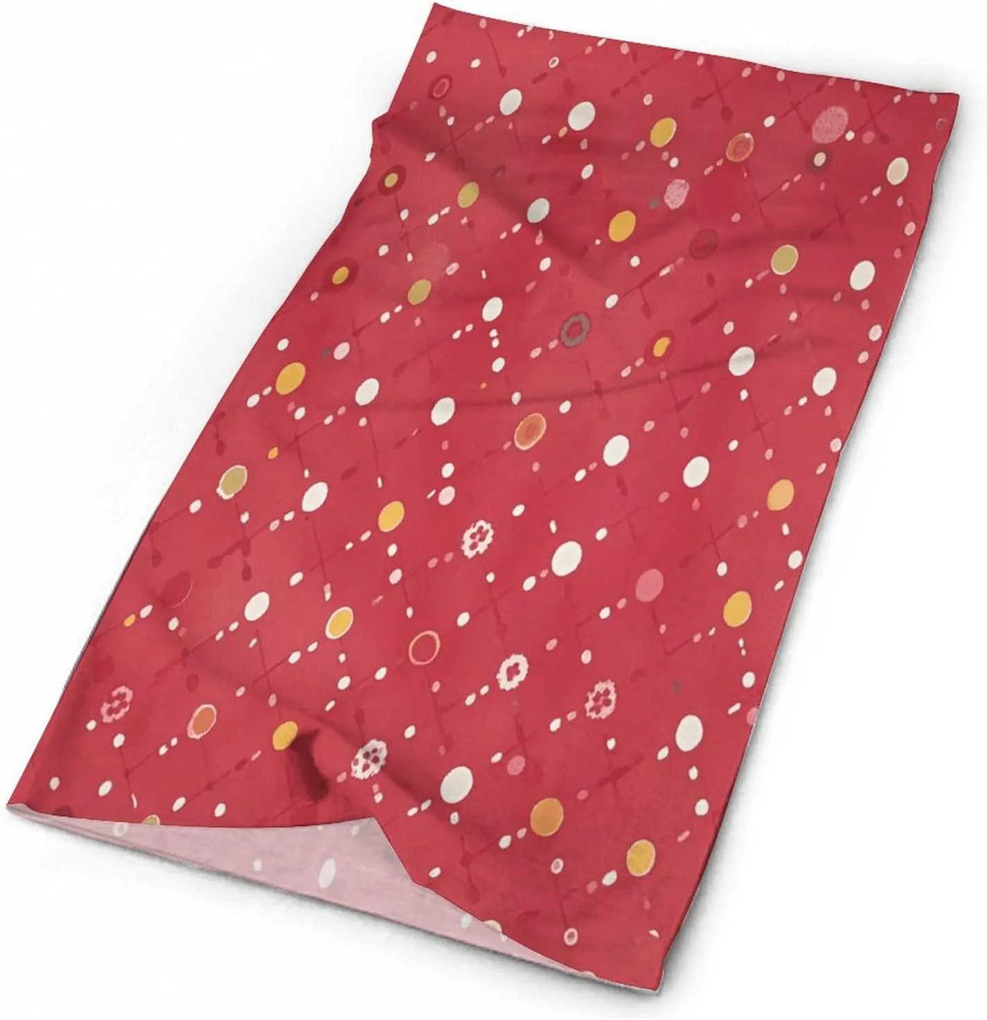 Neck Gaiter Face Cover Scarf Windproof Face Cover Red Polka Dotprinted Sun Cooling Scarf for Skiing Fishing Hiking Cycling