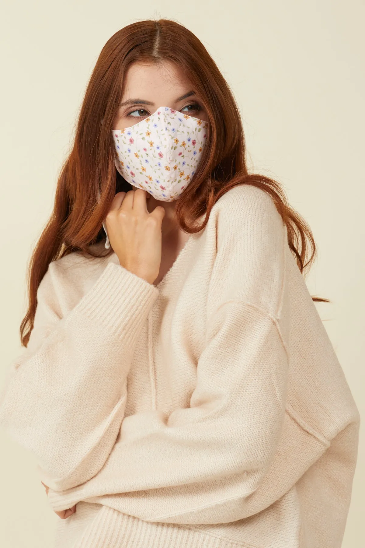 NoVirGuard™ Mask - Floral Cream