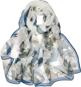 Pokeedioty Scarfs for Women Lightweight Fashion Scarves Elegant Floral Pattern Sheer Scarfs Sunscreen Shawls Wraps