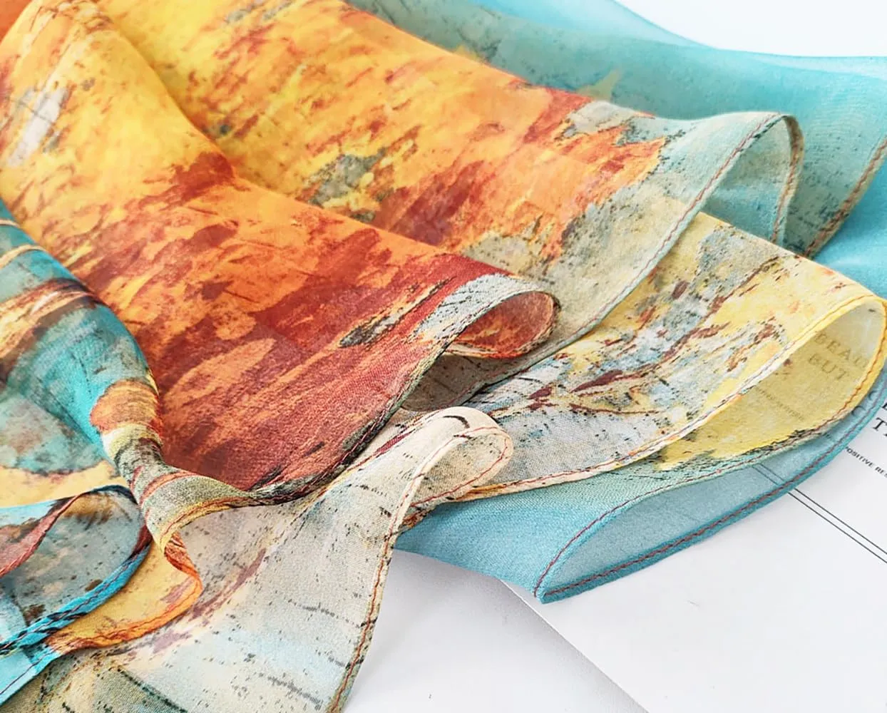 Pokeedioty Scarfs for Women Lightweight Fashion Scarves Elegant Floral Pattern Sheer Scarfs Sunscreen Shawls Wraps