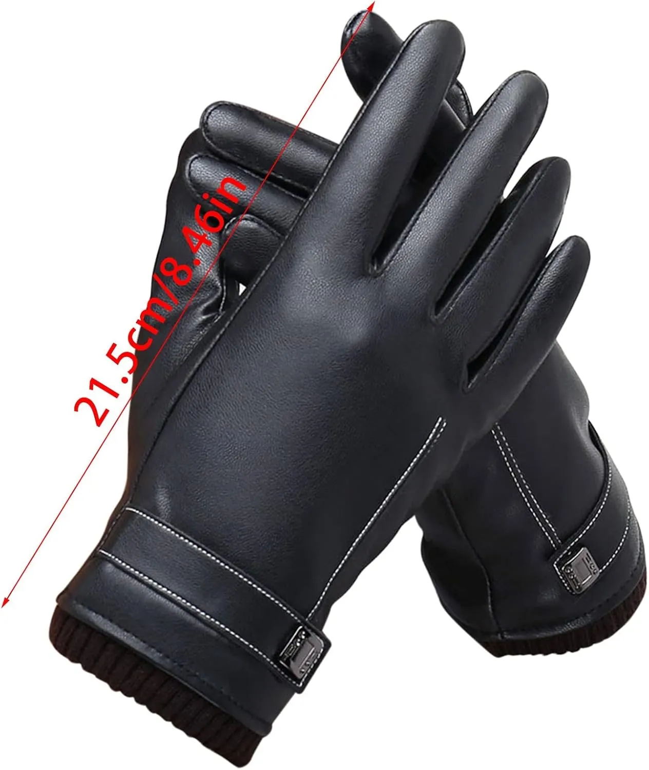 PU Leather Gloves for Women Winter Warm Gloves Touchscreen Warm Texting Gloves for Driving Riding Cycling