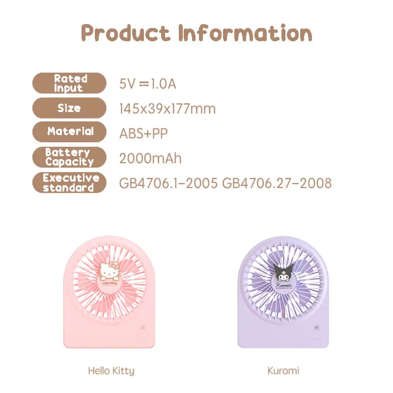 Sanrio Usb Portable Folding Desk Fan